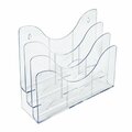 Azar Displays Three Tier File and Brochure Desktop or Wall Organizer Holder with Dividers 250099